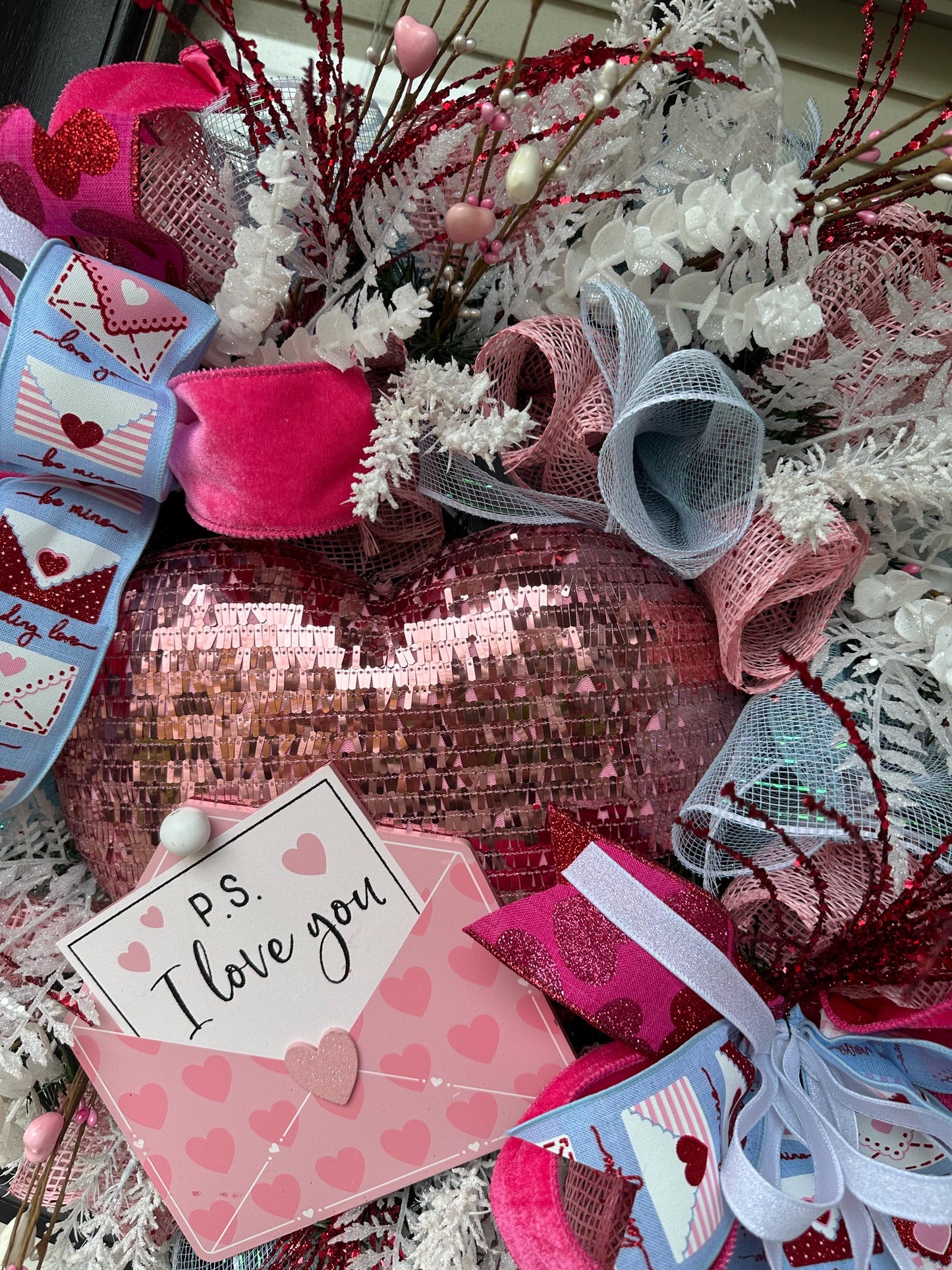PS I Love You Valentine Wreath