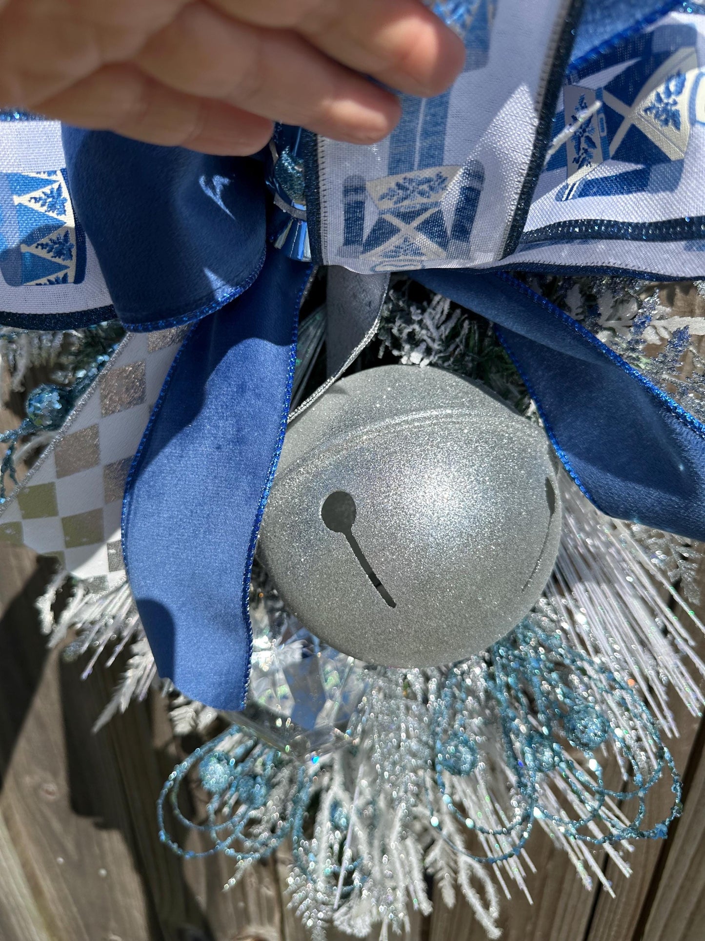 Blue and White Nutcracker Swag