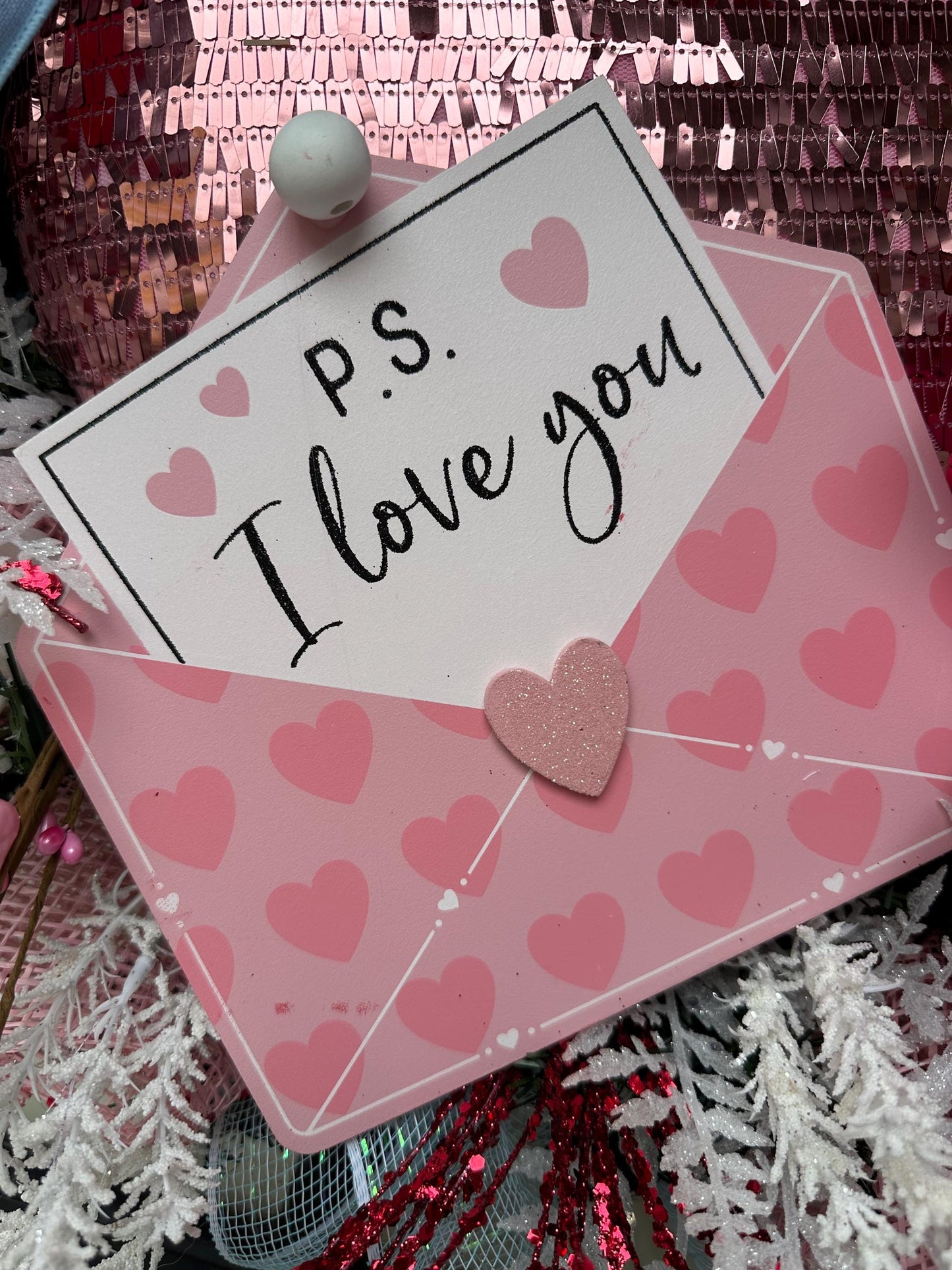 PS I Love You Valentine Wreath