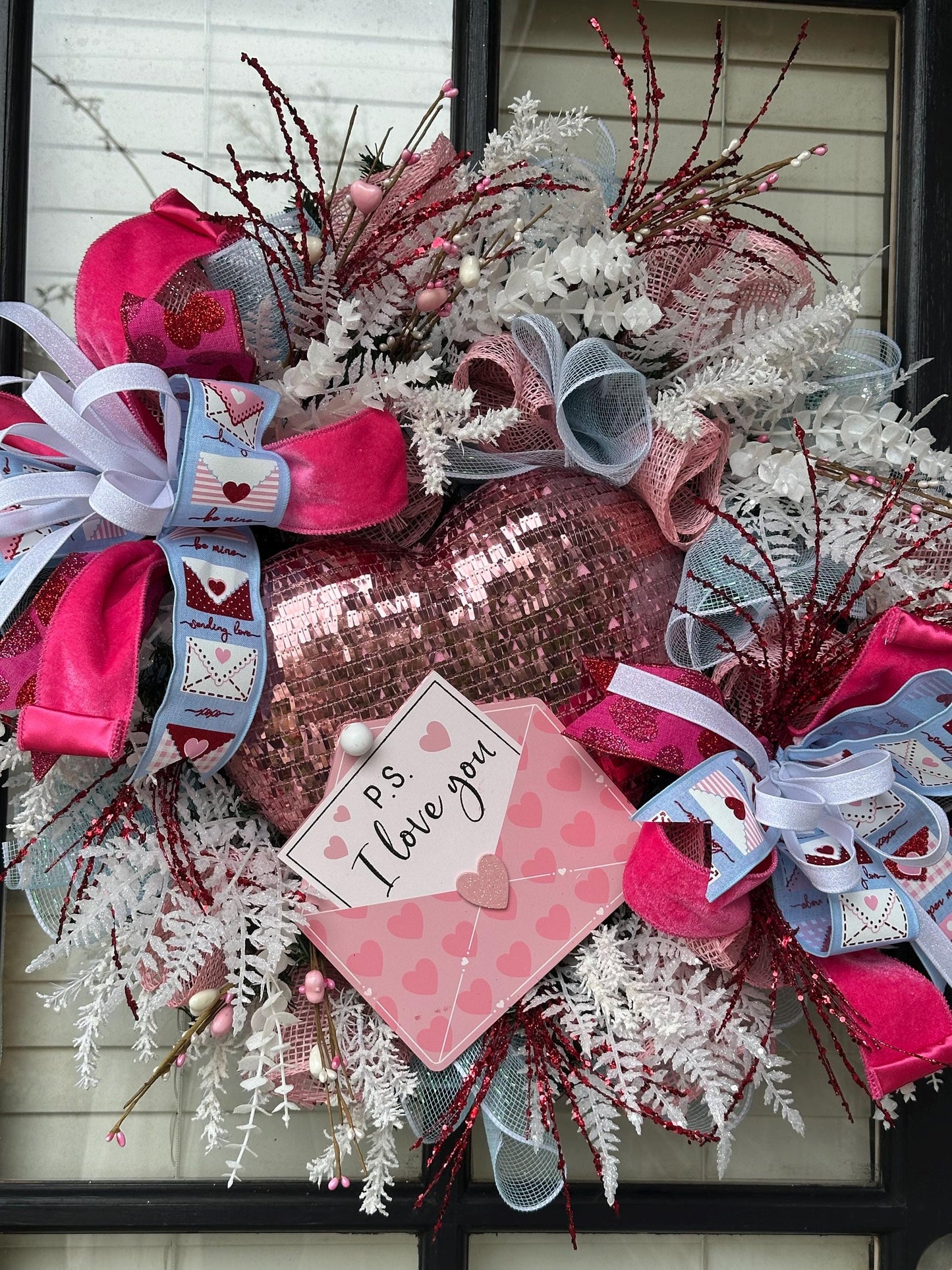 PS I Love You Valentine Wreath