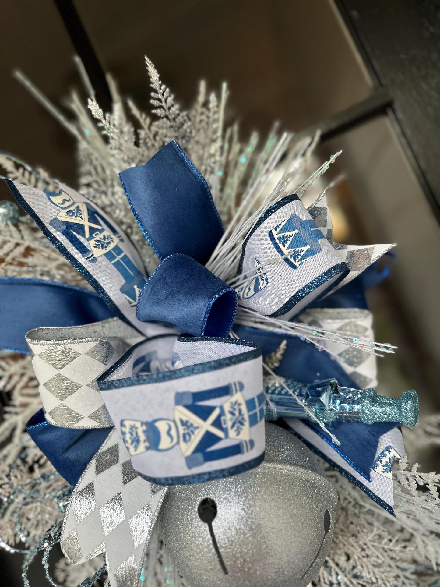 Blue and White Nutcracker Swag