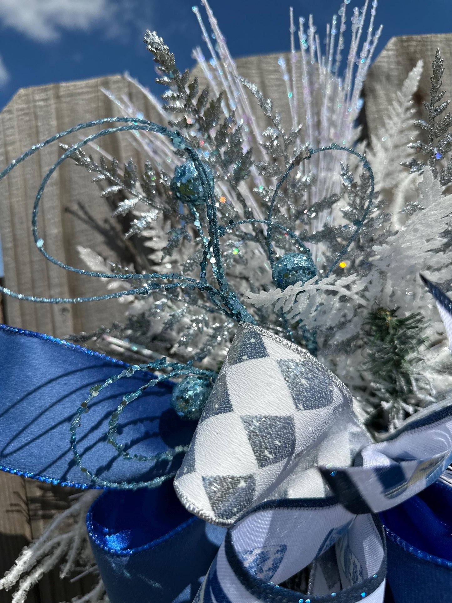 Blue and White Nutcracker Swag