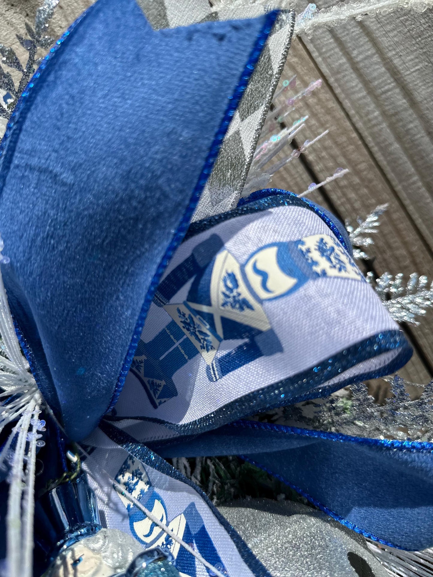 Blue and White Nutcracker Swag